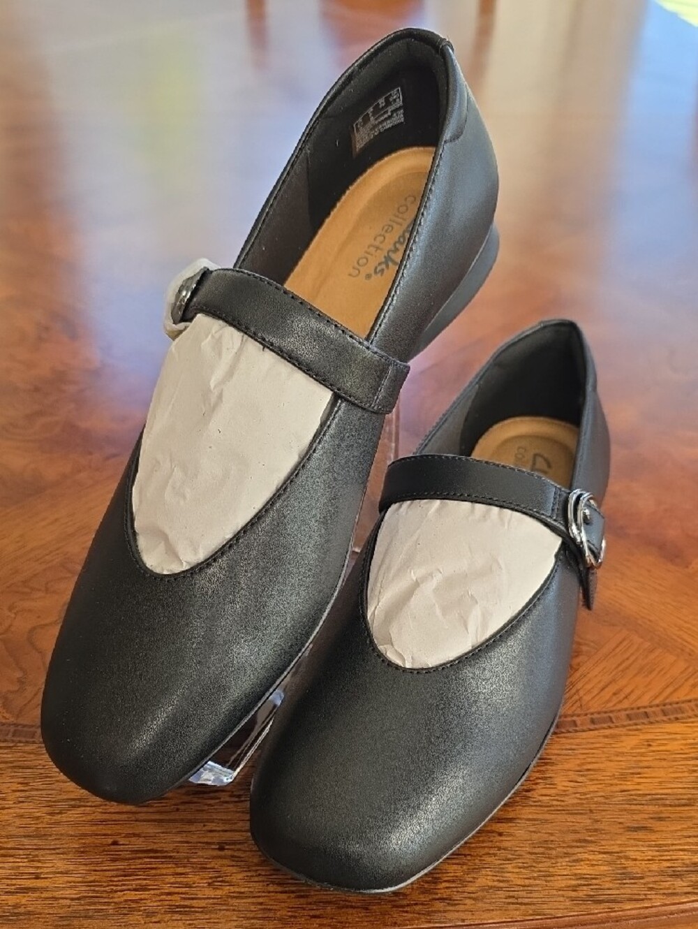 Clarks Collection Jazmynn Iris Black Mary Jane Loafers with Silver Buckle - NEW - Picture 2 of 10